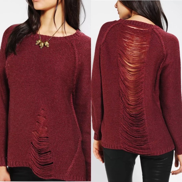 UO Sparkle & Fade Slit Pullover Sweater - Picture 1 of 7